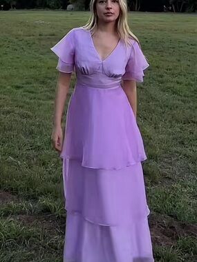 Women’s Lavender Tiered Maxi Dress by Jo West NEW